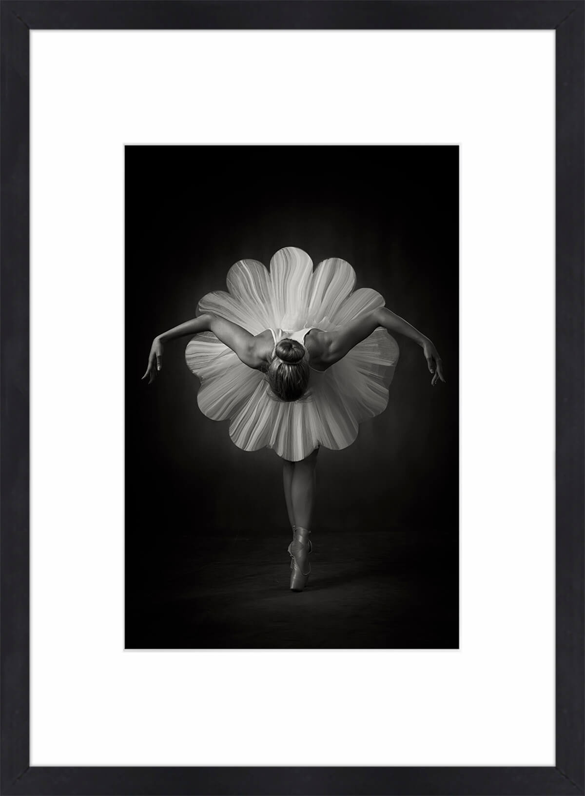 Floral ballet, tirage sous-verre encadré 50x70 cm