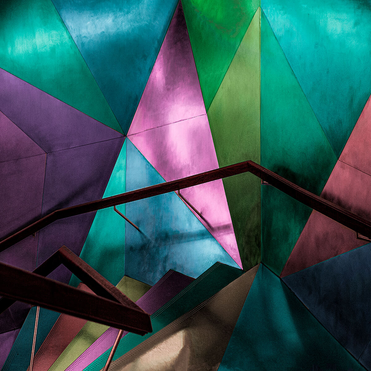 Colorful abstract, tirage sur aluminium 90x90 cm