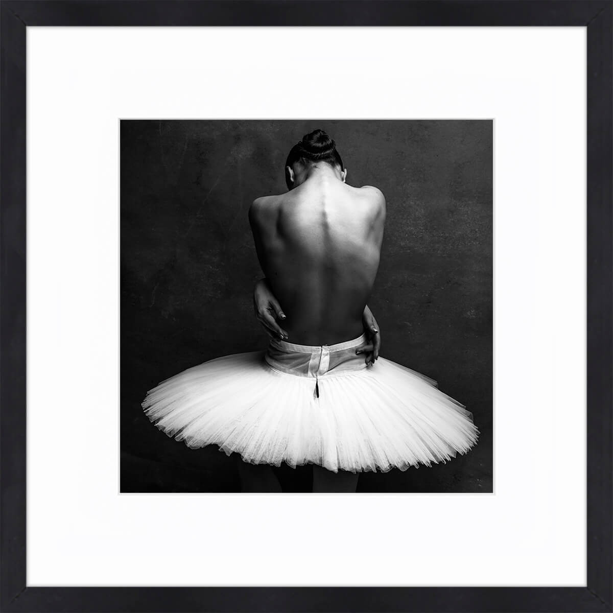 Ballerina's back, tirage sous-verre encadré 60x60 cm