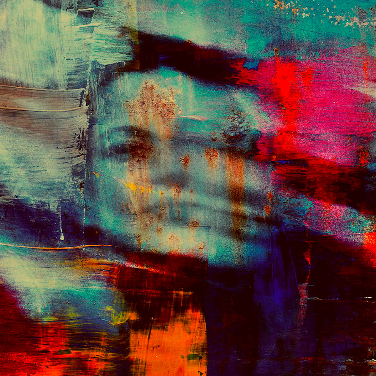 Obscure portrait, tirage sur verre synthétique 45x45 cm